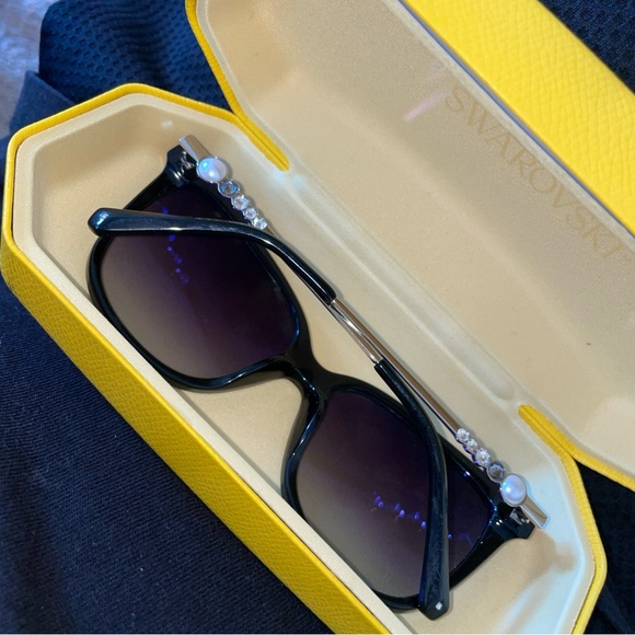 Swarovski Accessories - Swarovski Elegant Black Sunglasses with Crystal Details